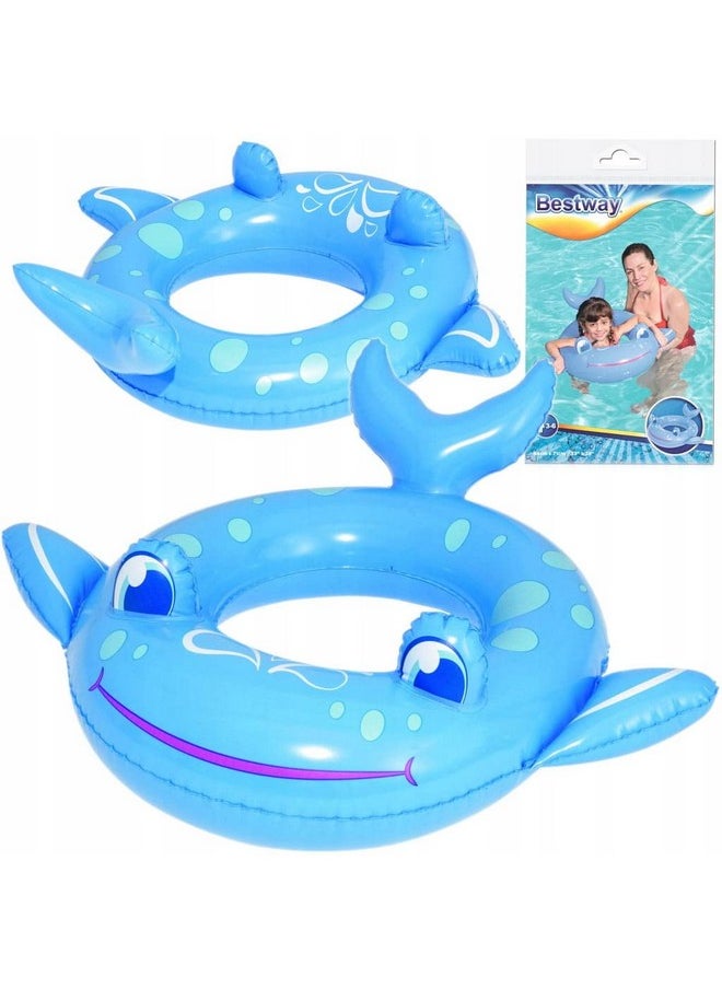 Toyshine 29'' Fish Pool Rings, Baby Pool, Swimming Rings for Kids, Inflatable Tubes, Summer Fun Water Toys for Kids, Party Fun, Beach Outdoor Party Supplies