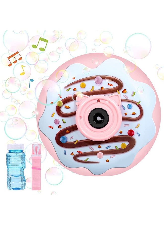 VikriDA Donut Shape Bubble Camera Toys for Kids, Automatic Bubble Blower with 100ml Bubble Bottle for Outdoor Toy