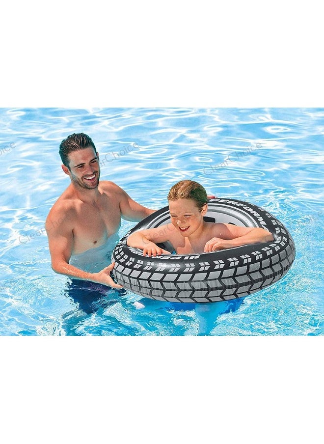 ClearChoice:- Adults Big Swimming Ring Giant Tire Inflatable Floating Swimming Tube Tyre Adult Swimming Ring(Multi Color)(9 + Years Up)(Size - 36''inch)(1 PIS)