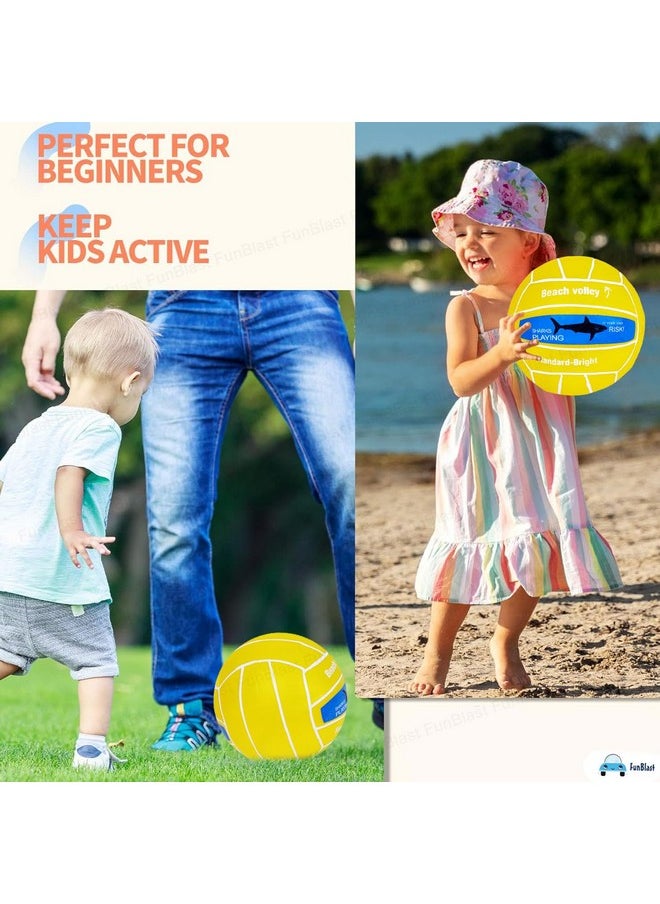 FunBlast Ball for Kids - Beach Volleyball, Football for Kids, Volleyball for Kids, Soccer Ball for Kids, Inflatable Ball for Kids 2 Years, Rubber Ball for Kids (Yellow)