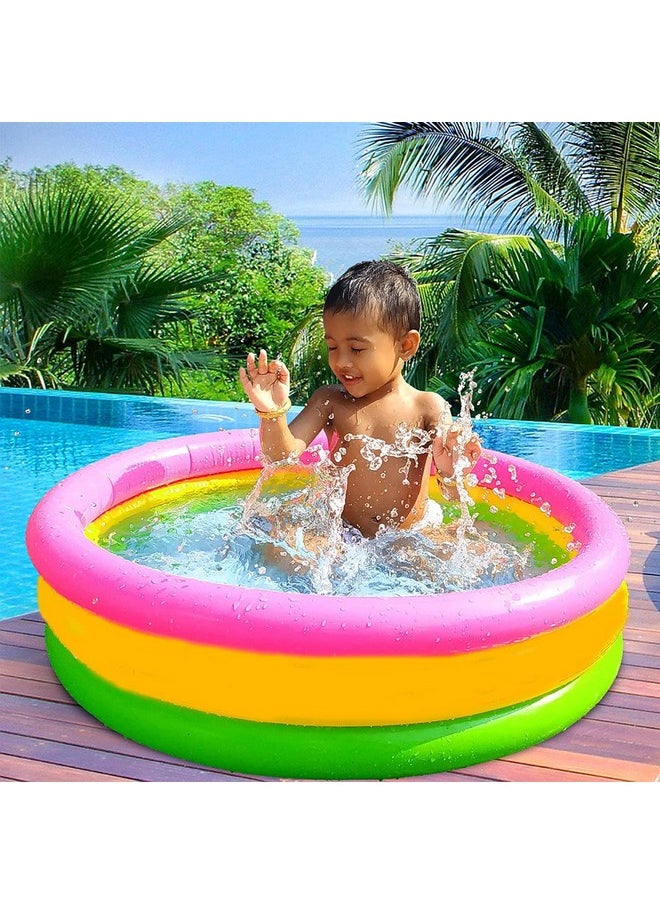 Toyshine 3 Feet Inflatable Kids Pool Bath Pool Tub, Summer Water Fun Bathing Tub Toy for Kids - 34x 10 Inches