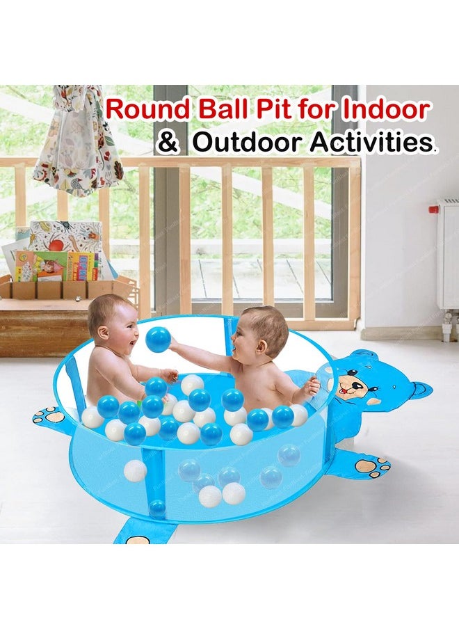 FunBlast Kids' Ball Pit - Inflatable Pool with 50 Balls, Tent House (Blue) - Ages 2+