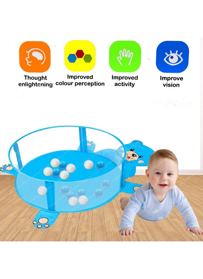 FunBlast Kids' Ball Pit - Inflatable Pool with 50 Balls, Tent House (Blue) - Ages 2+