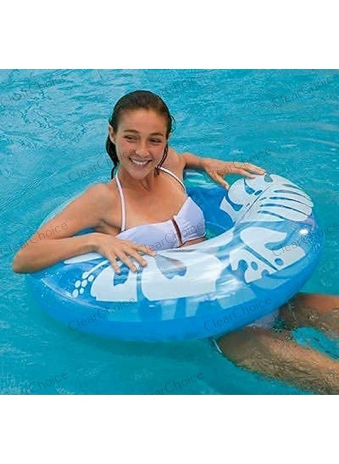 ClearChoice:- حلقة أنبوبية مطبوعة للسباحة للبالغين - حوض سباحة عائم قابل للنفخ (9 سنوات فأكثر) (متعدد الألوان) (36 بوصة) (1 بوصة)