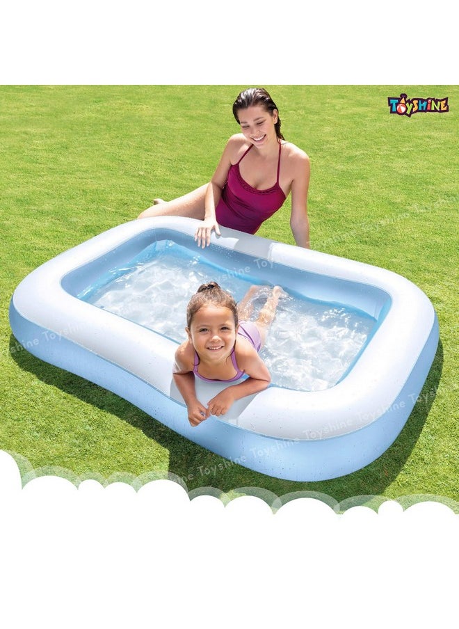 Toyshine Big Size Inflatable Rectangular Baby Bath Tub Cum Swimming Pool Play Centre Toy for Kids - 166 x100 x 25cm
