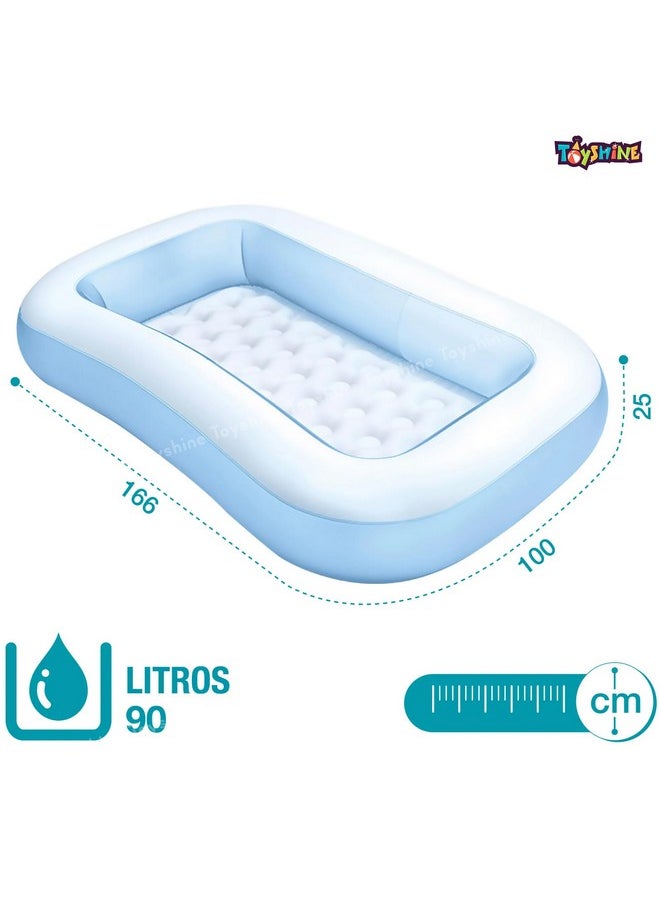 Toyshine Big Size Inflatable Rectangular Baby Bath Tub Cum Swimming Pool Play Centre Toy for Kids - 166 x100 x 25cm
