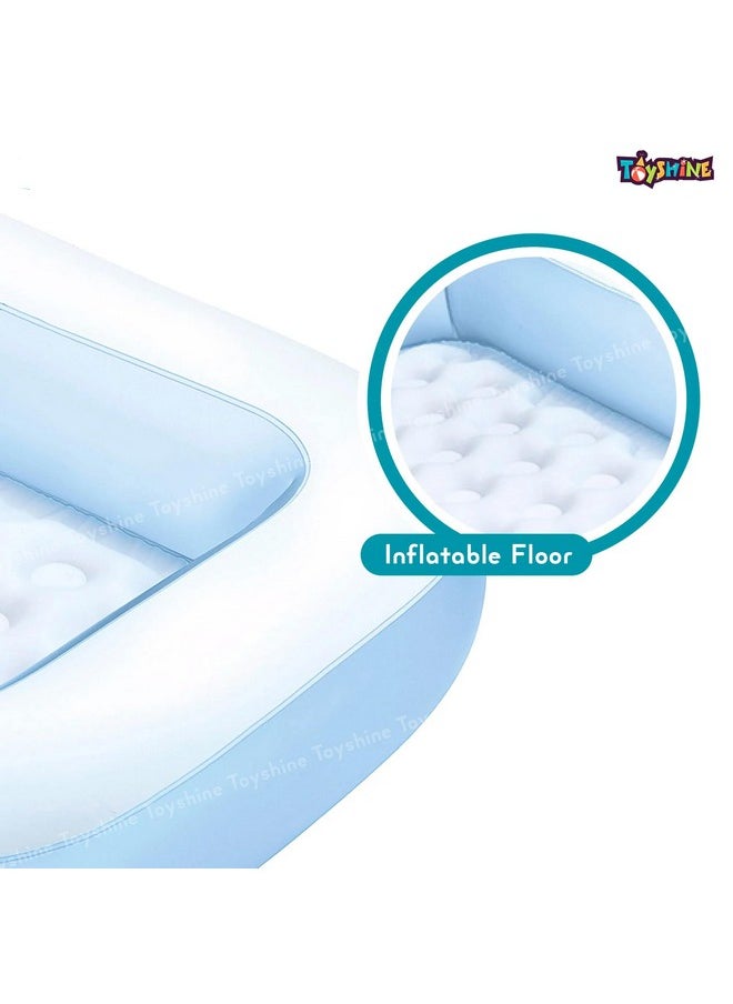 Toyshine Big Size Inflatable Rectangular Baby Bath Tub Cum Swimming Pool Play Centre Toy for Kids - 166 x100 x 25cm