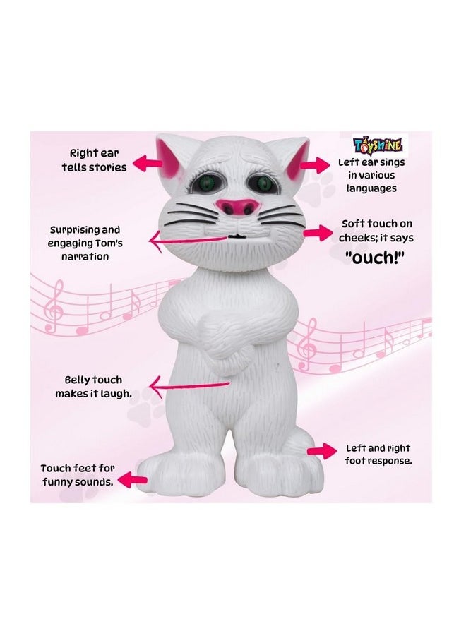 Toyshine Mimicing Repeat What You Say Talking Cat with Stories and Songs, Touch Functions and Music, Funny Toy for Kids Birthday Girls Boys Kids Toddler 2 3 4 5 Year Old- Grey