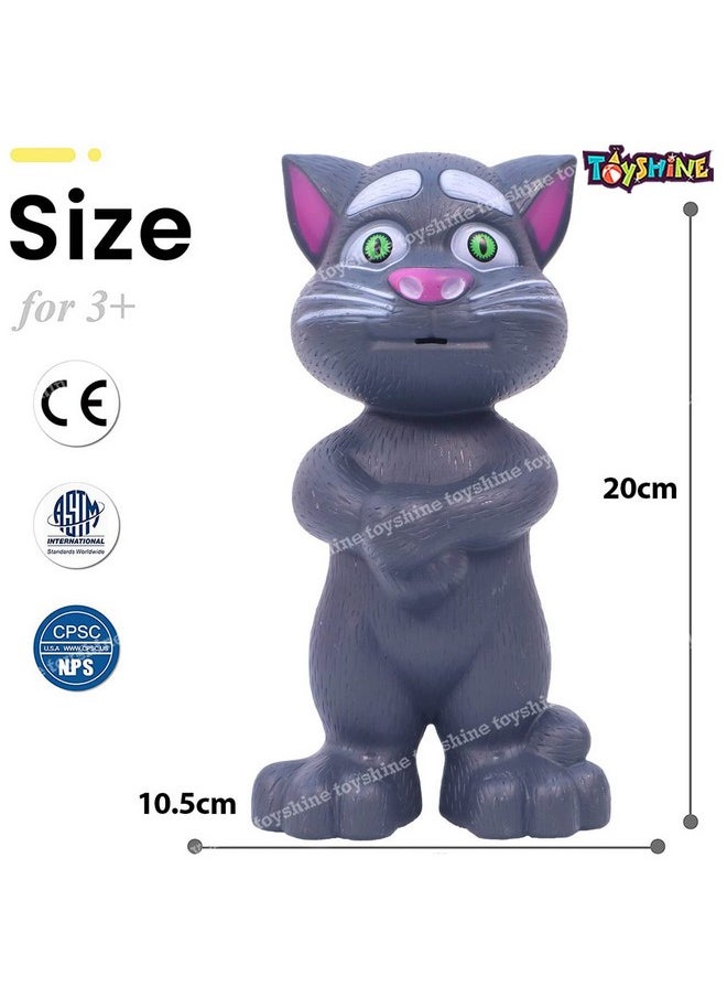 Toyshine Mimicing Repeat What You Say Talking Cat with Stories and Songs, Touch Functions and Music, Funny Toy for Kids Birthday Girls Boys Kids Toddler 2 3 4 5 Year Old- Grey