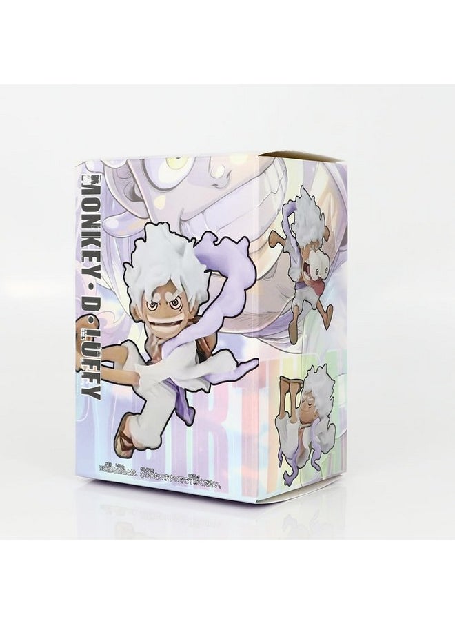 Blue Aura Monkey D Luffy Gear 5 Action Figure Height-11cm Mini Version Figurine for Fans PVC Multicolour Collectible| Luffy Mini Big Eye