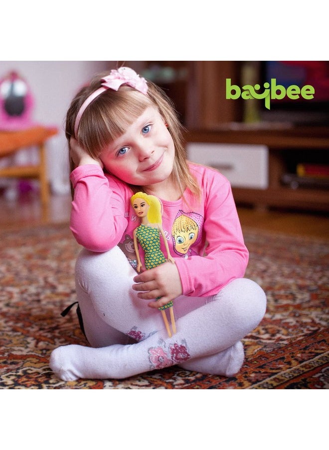 BAYBEE Fashion Doll for Girls Hair Styling Dressup Toys Girls Doll Set Foladable Hands & Legs Girl Doll with Accessories Kids Doll House playset a Great Gift for Girls 3+ Years (Yellow Hair Ponytail)
