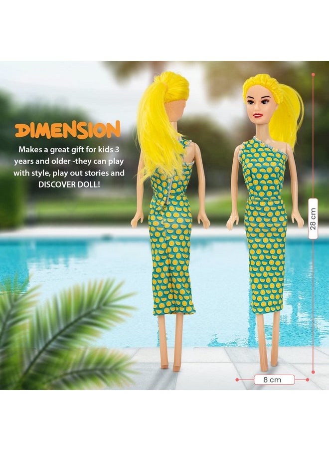 BAYBEE Fashion Doll for Girls Hair Styling Dressup Toys Girls Doll Set Foladable Hands & Legs Girl Doll with Accessories Kids Doll House playset a Great Gift for Girls 3+ Years (Yellow Hair Ponytail)