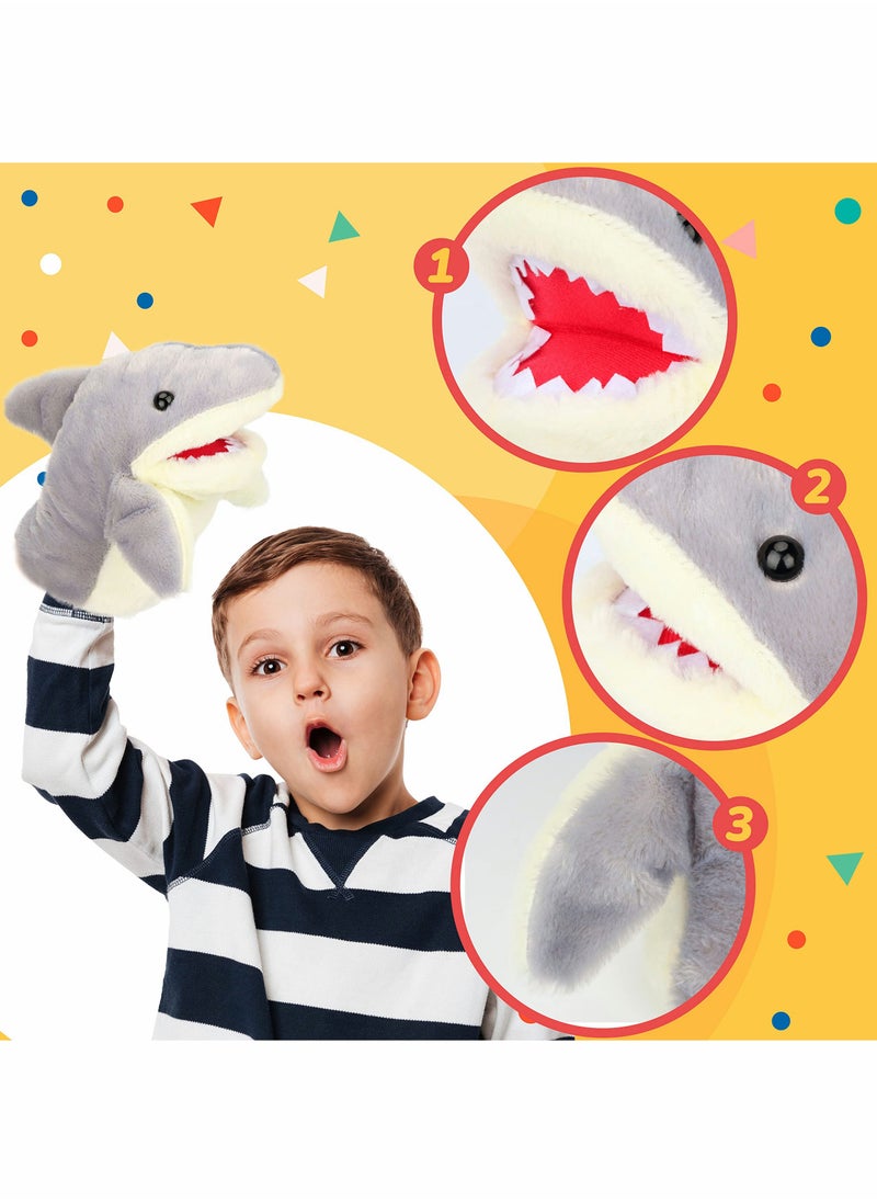 Movable Mouth Shark Plush Hand Puppet Stuffed Animal Toy