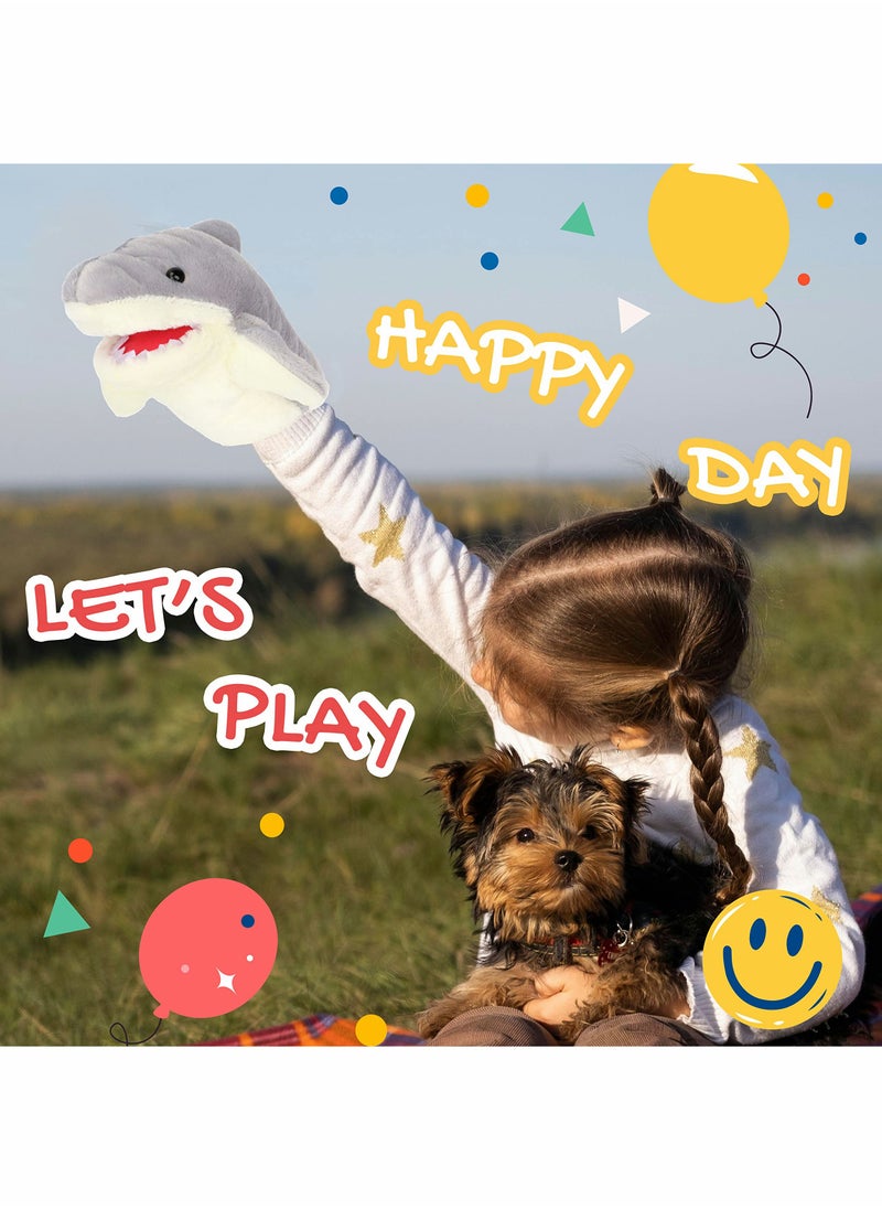 Movable Mouth Shark Plush Hand Puppet Stuffed Animal Toy