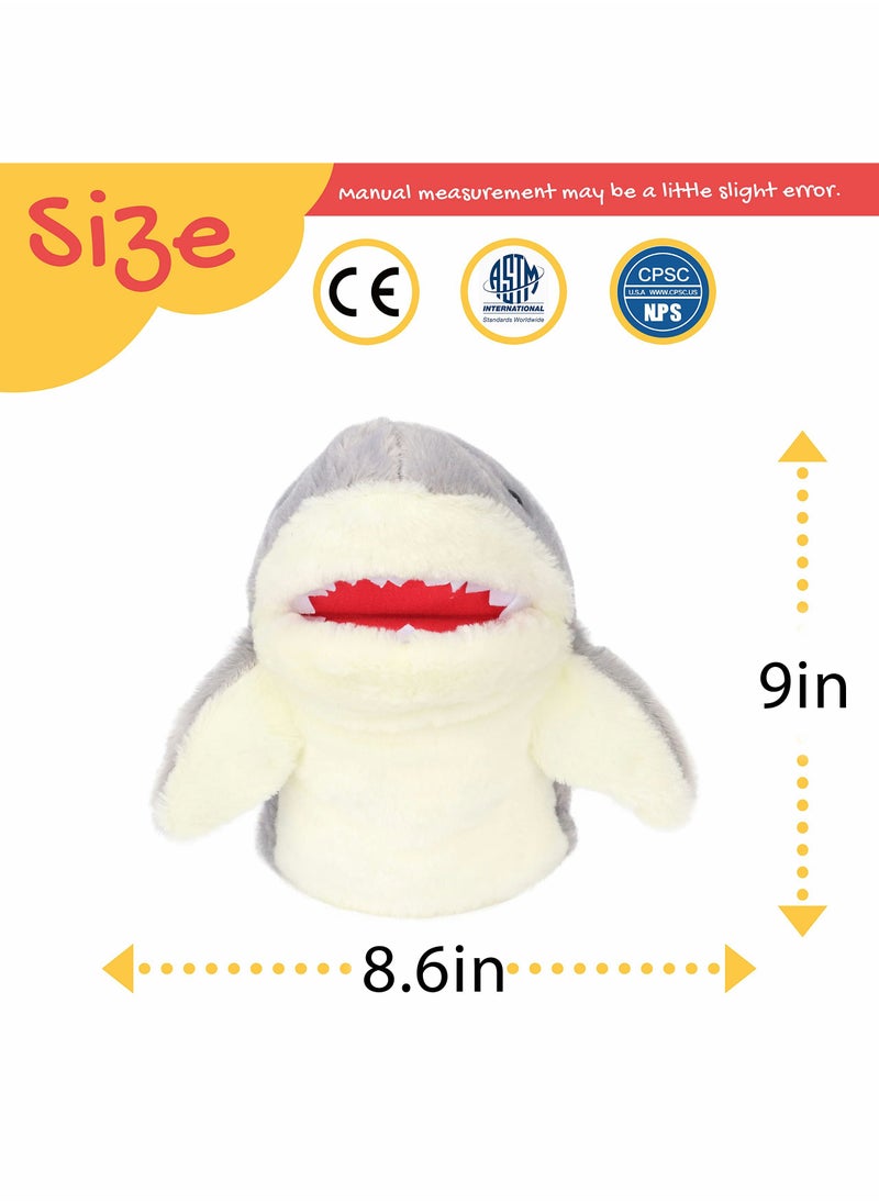 Movable Mouth Shark Plush Hand Puppet Stuffed Animal Toy