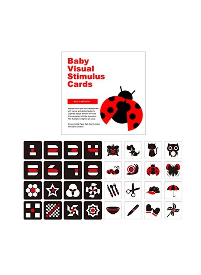 SNOWIE SOFT® Black RedFlash Cards for Infants, 16 Pictures 5.5 x 5.5 Inch Designed Contrast Cards for Newborn Baby Toys with High Contrast (3-6 Months)