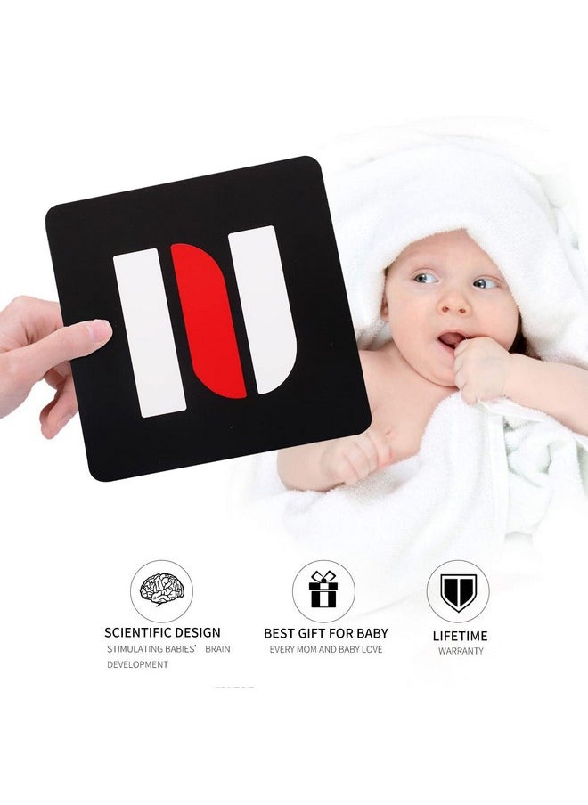 SNOWIE SOFT® Black RedFlash Cards for Infants, 16 Pictures 5.5 x 5.5 Inch Designed Contrast Cards for Newborn Baby Toys with High Contrast (3-6 Months)