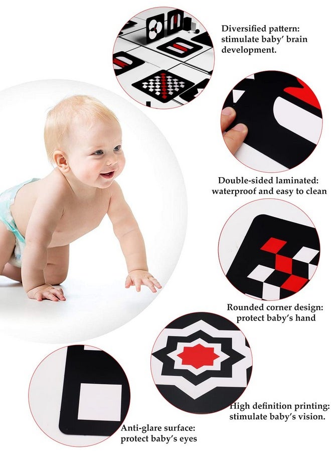 SNOWIE SOFT® Black RedFlash Cards for Infants, 16 Pictures 5.5 x 5.5 Inch Designed Contrast Cards for Newborn Baby Toys with High Contrast (3-6 Months)