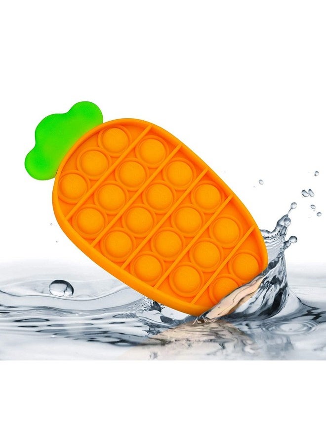 FunBlast Carrot & Pineapple Pop It Fidget Toy, Autism Special Needs Silicone Stress Reliever, Squeeze Sensory Toy - Pack of 2