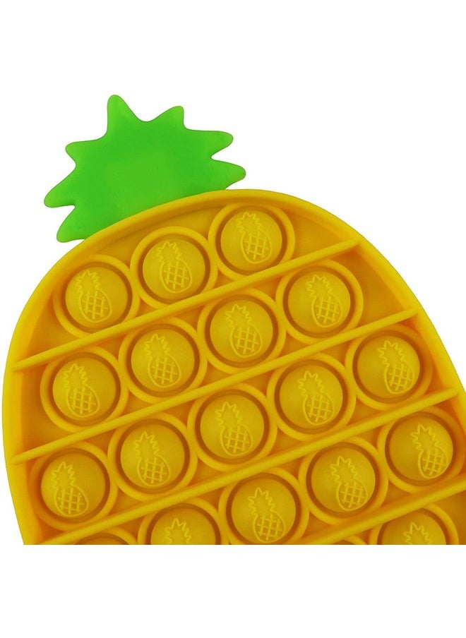 FunBlast Carrot & Pineapple Pop It Fidget Toy, Autism Special Needs Silicone Stress Reliever, Squeeze Sensory Toy - Pack of 2