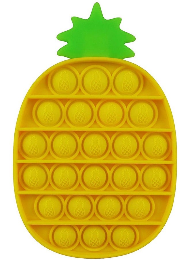 FunBlast Carrot & Pineapple Pop It Fidget Toy, Autism Special Needs Silicone Stress Reliever, Squeeze Sensory Toy - Pack of 2