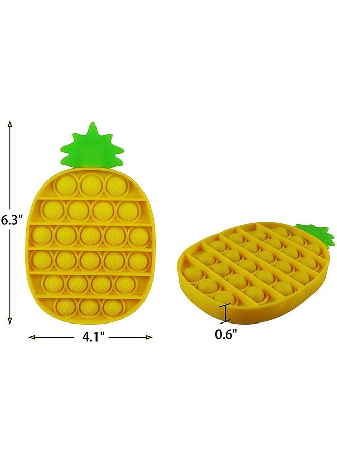 FunBlast Carrot & Pineapple Pop It Fidget Toy, Autism Special Needs Silicone Stress Reliever, Squeeze Sensory Toy - Pack of 2