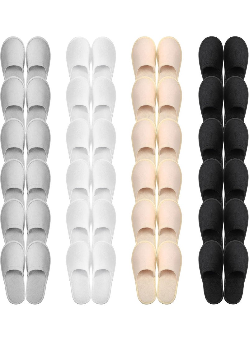 Geyoga 24 Pairs Disposable Slippers for Guests Bulk Women Men 2 Size Cotton Soft Hotel Spa Slippers for Home Indoor Travel Wedding Party