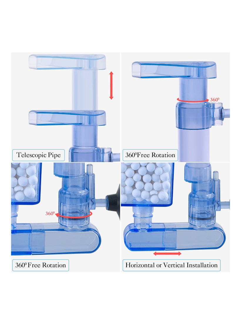 Aquarium Bio Sponge Filter, Air Powered Fish Tank Sponge Filter with an 8 Layer Sponge and 1 Bag of Ceramic Balls for Fish Tank, Betta Tank, Shrimp Tank, Breeding