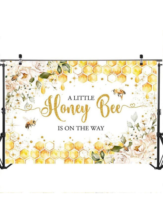 Bee Baby Shower Backdrop 7x5ft - Honey Bee Party Decorations Background With Sweet Honeycomb Bumblebee Decor - Cake Table Photoshoot Studio Props