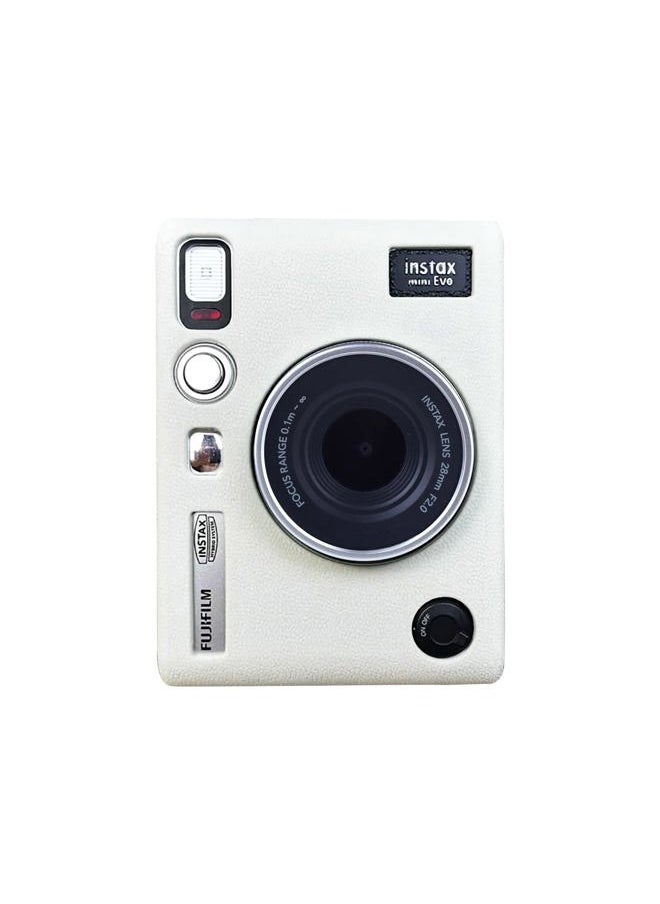 Mini EVO Case - Silicone Protective Case for Fuji Mini EVO Instant Camera - Soft Rubber Lightweight Case for Fujifilm evo - White