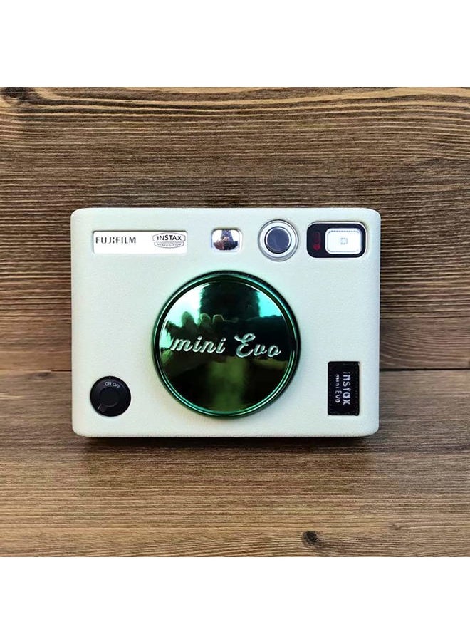Mini EVO Case - Silicone Protective Case for Fuji Mini EVO Instant Camera - Soft Rubber Lightweight Case for Fujifilm evo - White