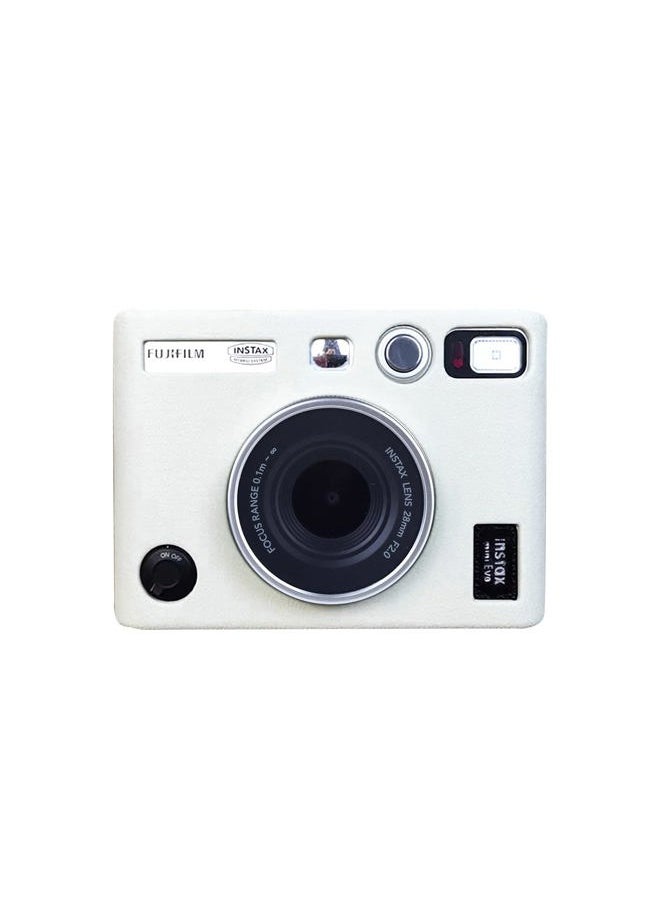 Mini EVO Case - Silicone Protective Case for Fuji Mini EVO Instant Camera - Soft Rubber Lightweight Case for Fujifilm evo - White