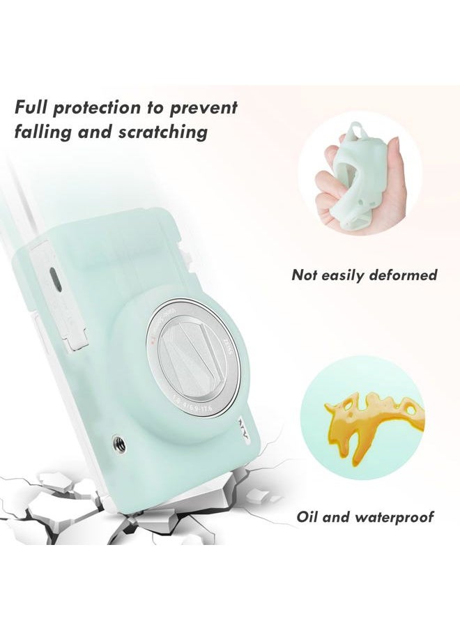 ZV-1F Case, Soft Silicone Protective Case for Sony ZV1F/ZV-1M2/ZV-1 Mark II Vlog Camera, Lightweight ZV1F Case - Light Green