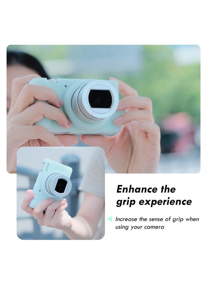ZV-1F Case, Soft Silicone Protective Case for Sony ZV1F/ZV-1M2/ZV-1 Mark II Vlog Camera, Lightweight ZV1F Case - Light Green