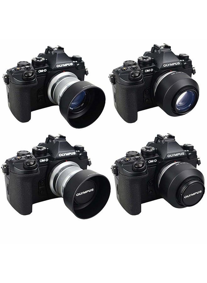 Reversible Bayonet Lens Hood Shade for Olympus M.Zuiko Digital 45mm F1.8 Lens / M4518 Replaces Olympus Lens Hood LH-40B - Black