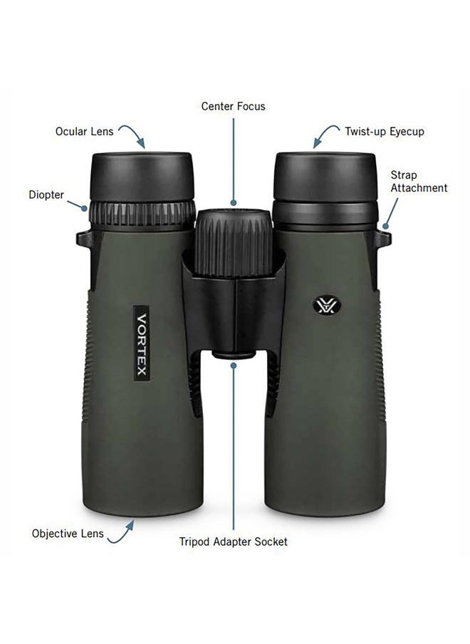 Optics Diamondback HD 8x42 Binoculars - HD Optical System, Non-slip Grip, Waterproof, Fogproof, Shockproof, Included GlassPak - Unlimited, Unconditional Warranty