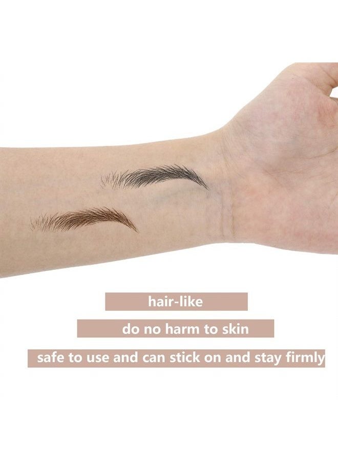 9 Sheets Eyebrow Tattoos for Women Waterproof 4D Eyebrow Tattoo Transfers Stickers Grooming Shaping for Women Makeup Supplies(Black, Light Brown)