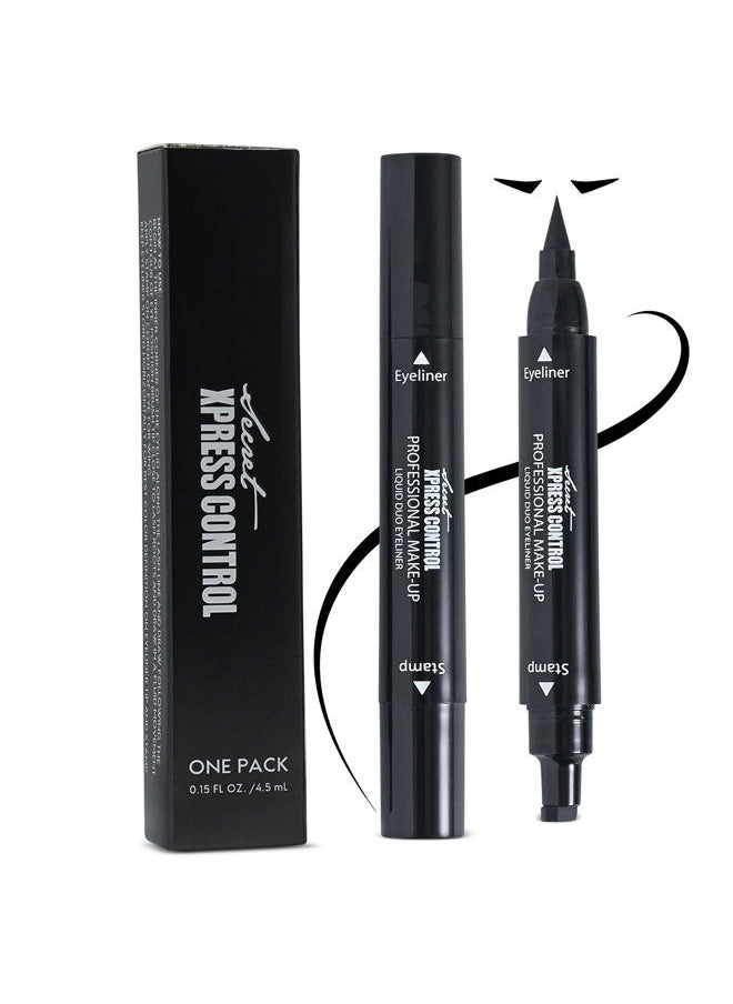 Winged Eyeliner Stamp Waterproof Long Lasting Liquid Black Pen Cat Eye Matte Eye Makeup (Black - 1 Pack)