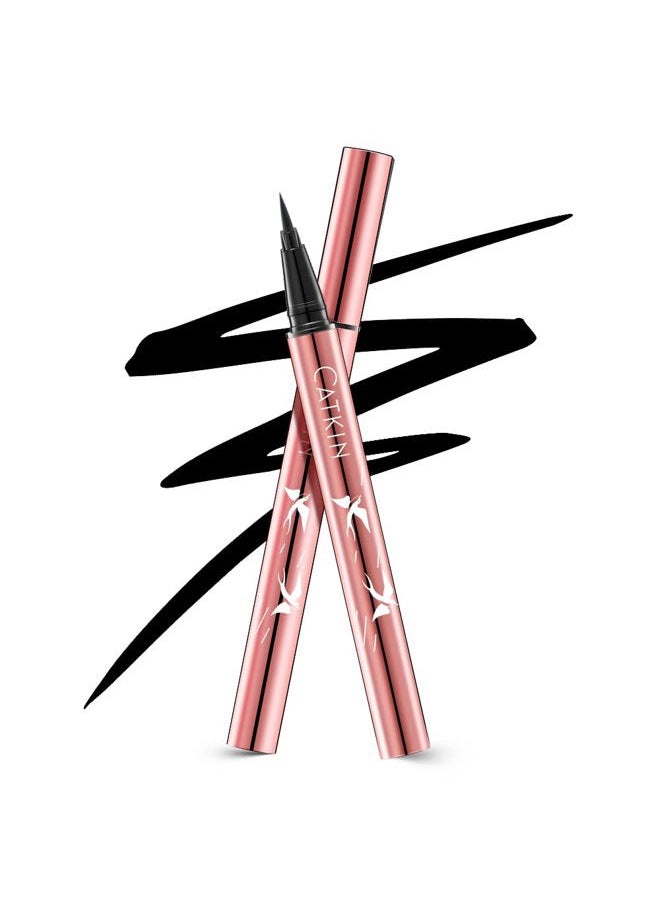 Liquid Eyeliner Pen Ultra-fine Waterproof Smoothy Stay 24 hrs Long Lasting Quick Drying for Sensitive Eyes Alcohol Free Very Black
