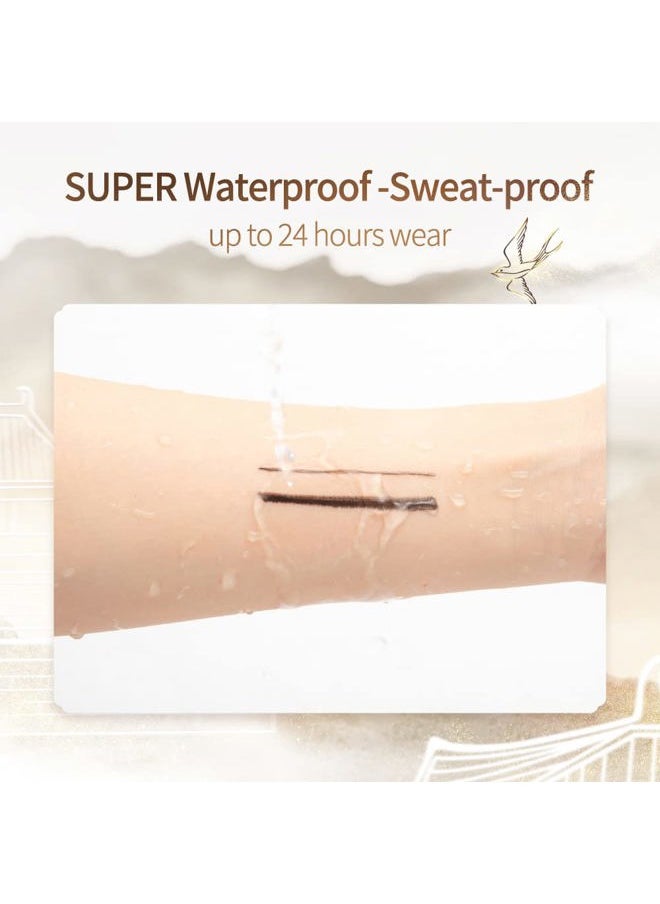 Liquid Eyeliner Pen Ultra-fine Waterproof Smoothy Stay 24 hrs Long Lasting Quick Drying for Sensitive Eyes Alcohol Free Very Black