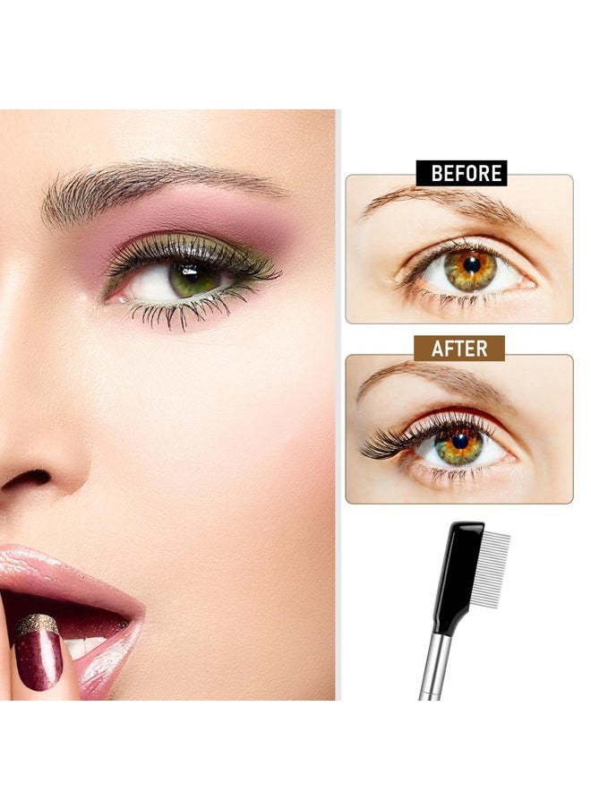 Metal Eyelash Comb,2 Pack Metal Eyelash Brush Eyelash Separator Tool Eyebrow Brush Grooming Eyelash Separator Grooming Brushes with Metal Teeth Eye Makeup Brush Tool for Women