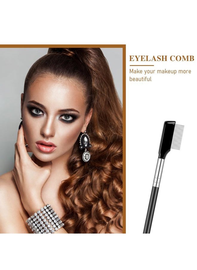 Metal Eyelash Comb,2 Pack Metal Eyelash Brush Eyelash Separator Tool Eyebrow Brush Grooming Eyelash Separator Grooming Brushes with Metal Teeth Eye Makeup Brush Tool for Women