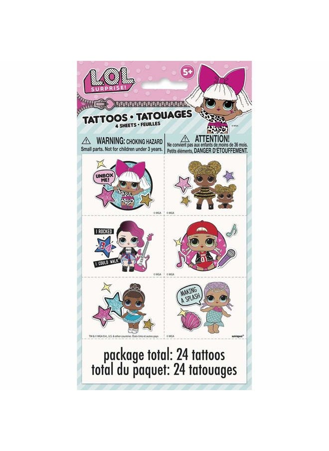 LOL Surprise Party Temporary Tattoos | Assorted Designs | 24 Pcs