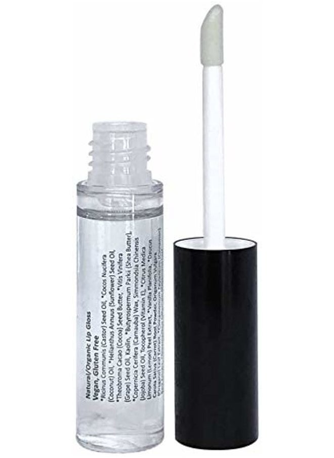 100% Natural Lip Gloss, Organic, Vegan, Gluten Free, Cruelty Free, Made in the USA, 0.18 oz. (It's Clear to Me)