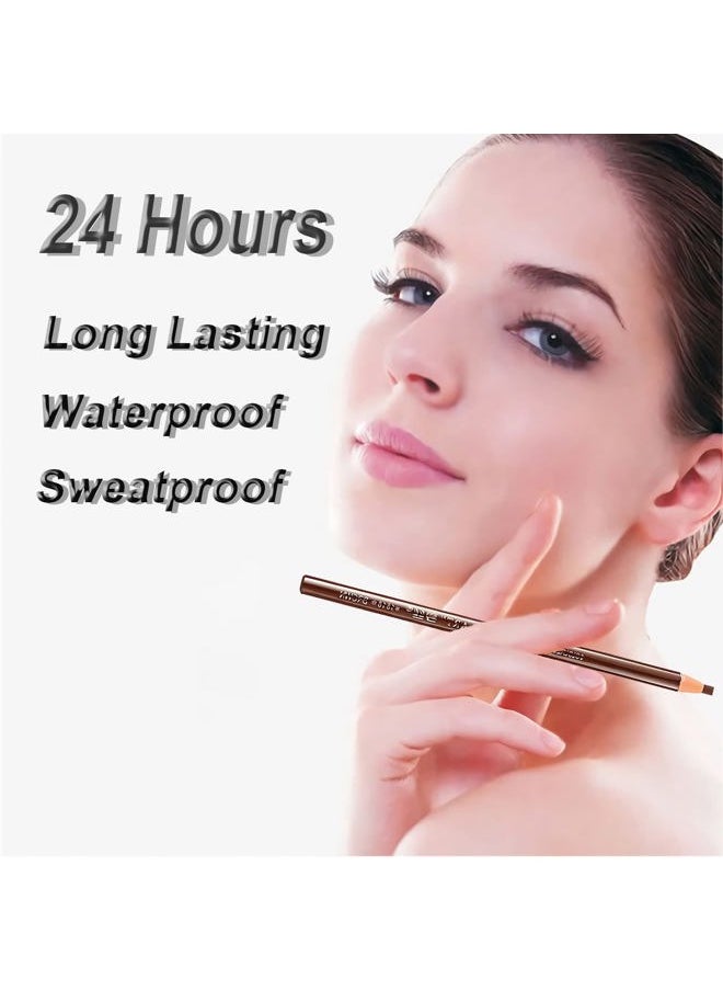 SUMEITANG 12 Pcs Pull Cord Peel-off Black Eyebrow Pencil，Wooden Hard-core Microblading Eye Brow Pencil For Marking, Filling And Outlining, waterproof and sweat-proof for Professionals & Beginners