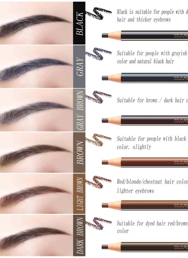 SUMEITANG 12 Pcs Pull Cord Peel-off Black Eyebrow Pencil，Wooden Hard-core Microblading Eye Brow Pencil For Marking, Filling And Outlining, waterproof and sweat-proof for Professionals & Beginners