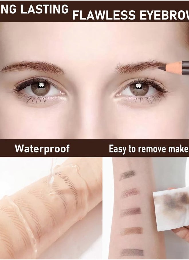SUMEITANG 12 Pcs Pull Cord Peel-off Black Eyebrow Pencil，Wooden Hard-core Microblading Eye Brow Pencil For Marking, Filling And Outlining, waterproof and sweat-proof for Professionals & Beginners