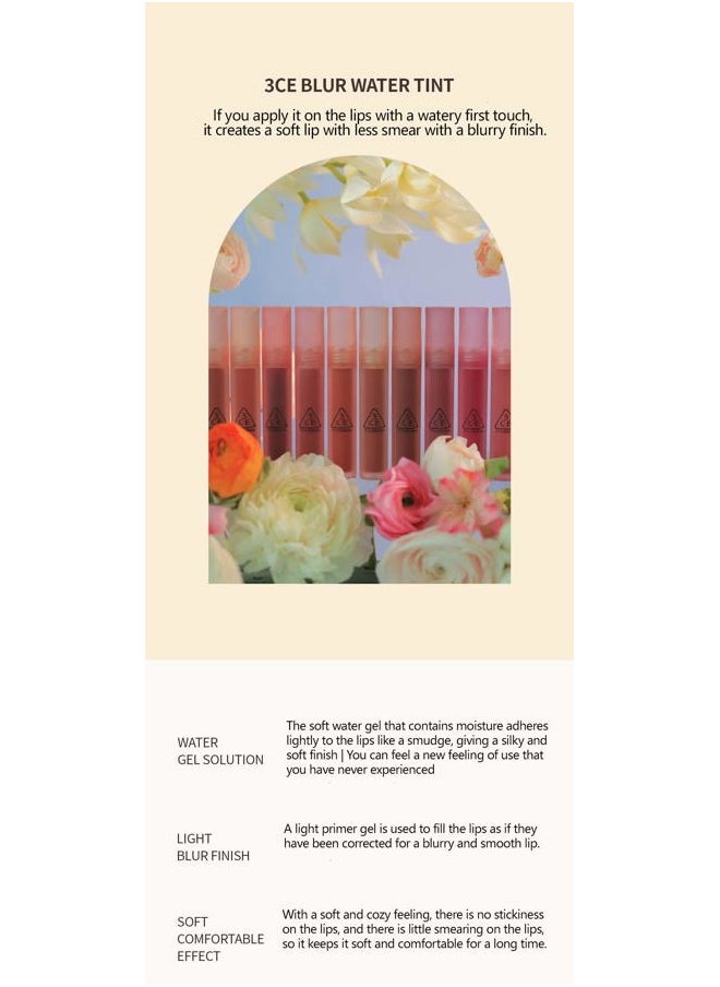 BLUR WATER TINT(4.6g) soft lip with less smear with a blurry finish (#SEPIA) with sun cream(1ml*3ea)