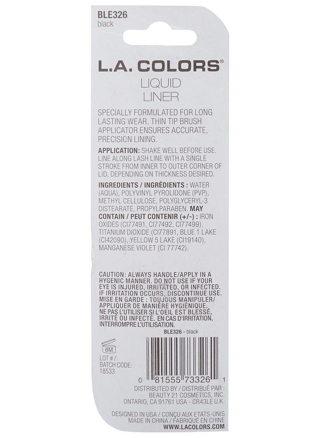 Thin Tip Liquid Liner (carded), Black CBLE326