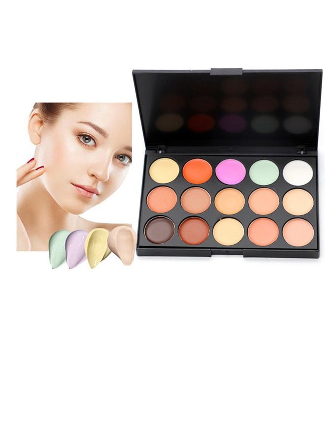 15 Colors Cream Contour Face Concealer Palette, FantasyDay Long Lasting Full Hydrating Coverage Conceals Corrects Foundation Camouflage Makeup Gift Set for Correcting Dark Circles Acne Blemish #3